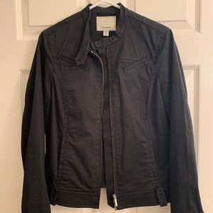 Faconnable black cotton moto jacket
